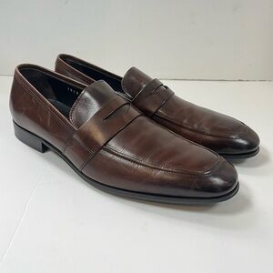 To Boot New York Brown Leather Penny Loafer Dress Shoes 10.5